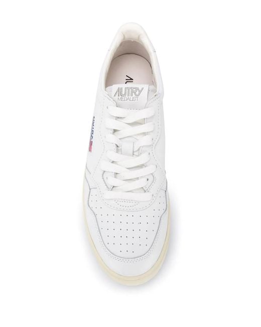 Autry White Medalist Low-Top Sneakers for men