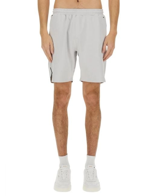 Boss Blue Technical Fabric Bermuda Shorts for men