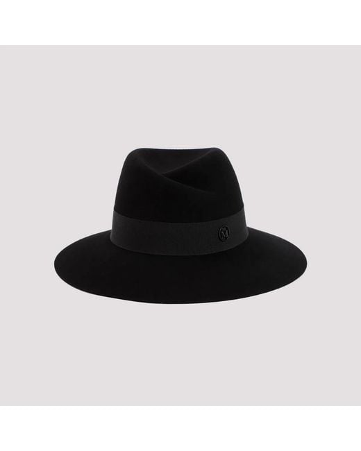 Maison Michel Black Wool Virginie Hat