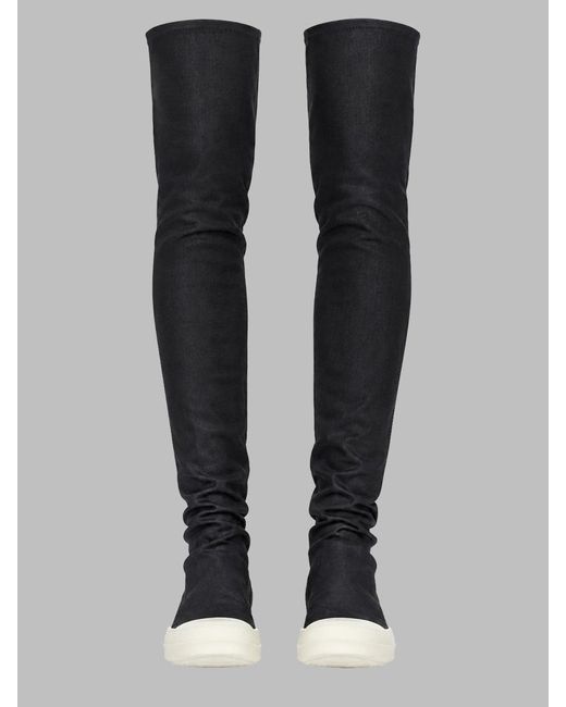 Rick Owens Black Sculpted Leather Boots