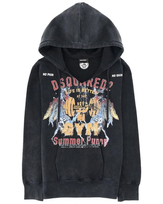 DSquared² Black Sweatshirt With Print for men