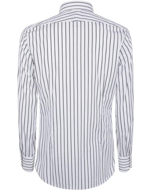 Tom Ford White Popeline Stripe Slim Fit Shirt for men