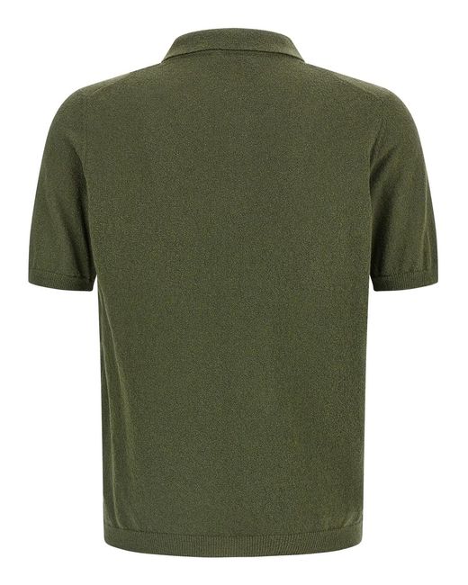 Roberto Collina Green Spongy Effect Polo Shirt for men