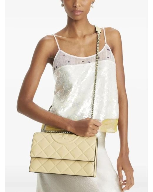 Tory Burch Natural Goat Leather Shoulder Bags