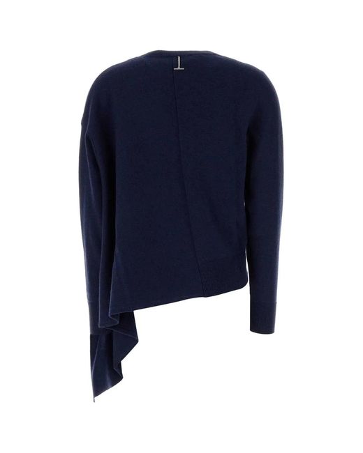 McQueen Blue Asymmet Crwnk Jumper