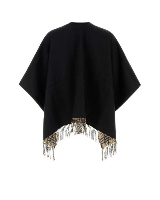 Burberry Black Wool Reversible Cape