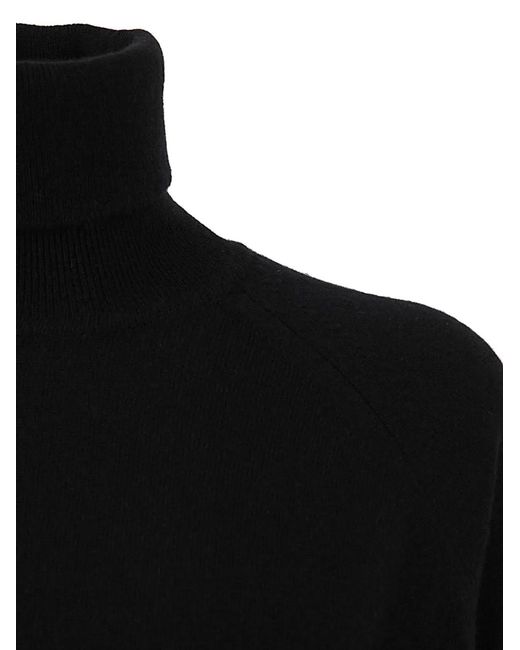 Drumohr Black Oversized Turtle Neck Side Splits Detail