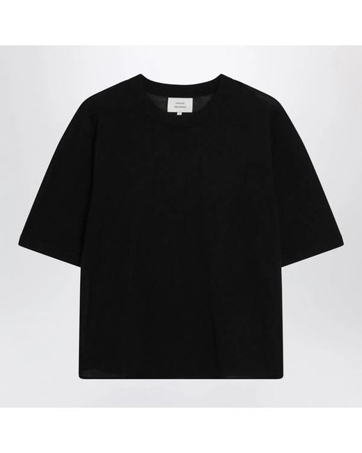 Loulou de Saison Black Nala Fluid Cashmere Top
