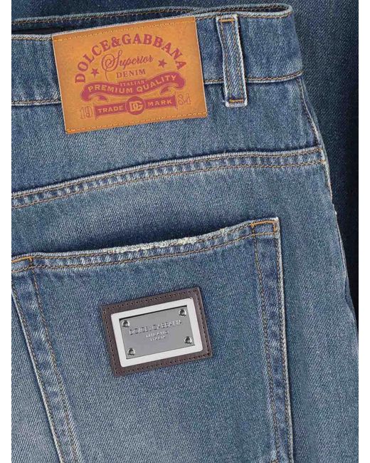 Dolce & Gabbana Blue Dolce & Gabbana Straight Jeans for men