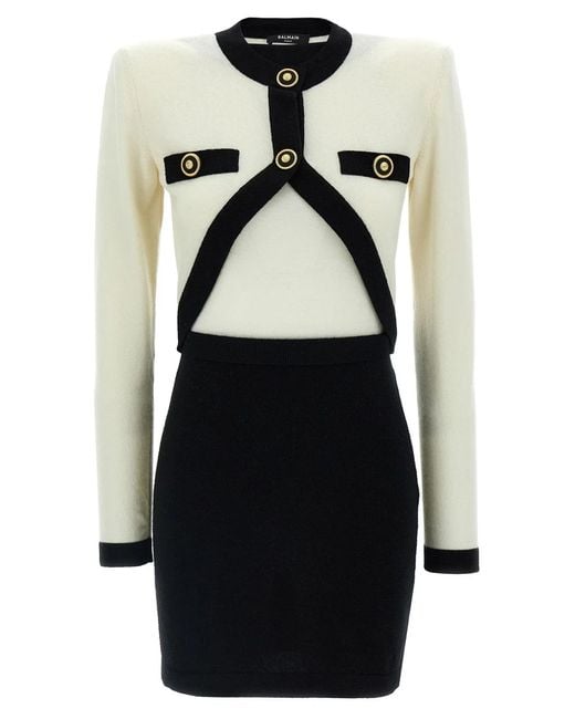 Balmain Black 'Filo Leone Catena' Dress