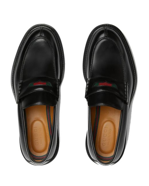 Gucci Black Loafer With Web Detail for men
