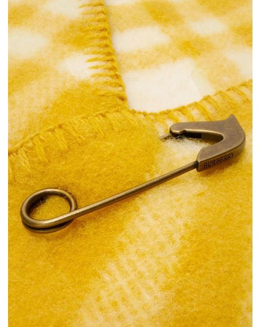 Burberry Yellow Wool Hooded Scarf for men