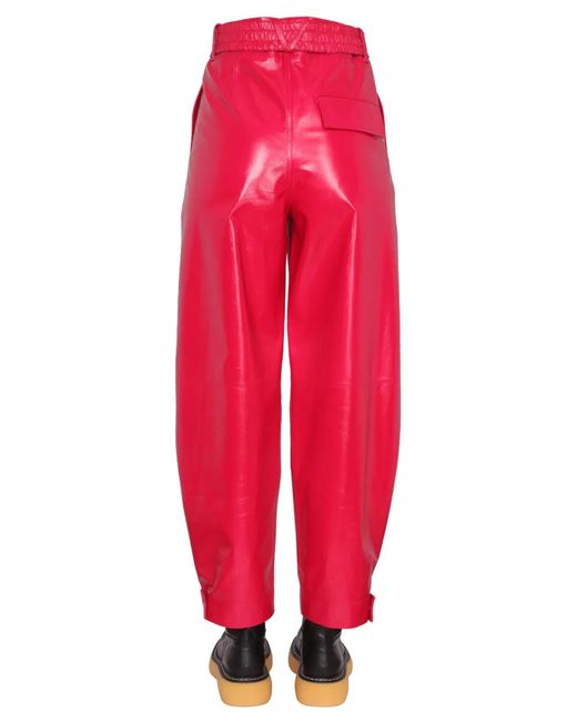 Bottega Veneta Red Leather Pants