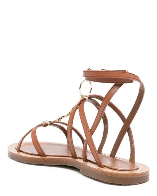 Céline Brown Lympia Leather Sandals