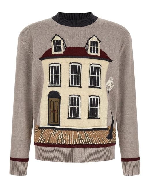 Junya Watanabe Gray Jacquard Sweater for men