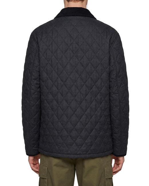 Burberry Black Haddington Diamond Quilted Jacket for men