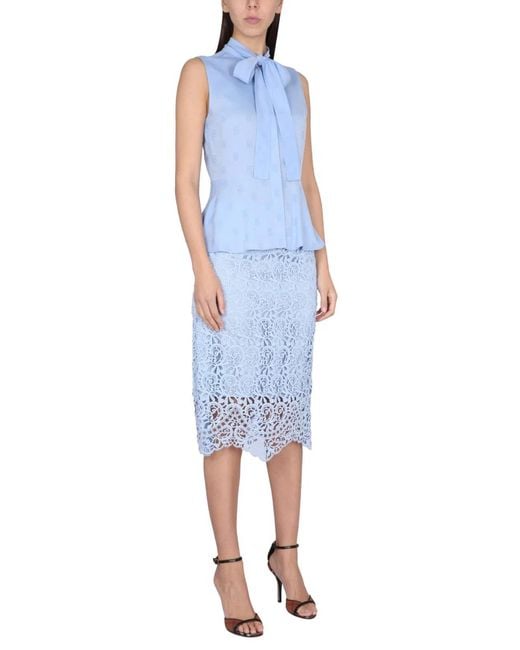 Burberry Blue Midi Skirt
