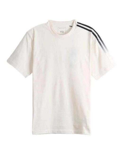 Y-3 White Gradient Stripes T-Shirt for men