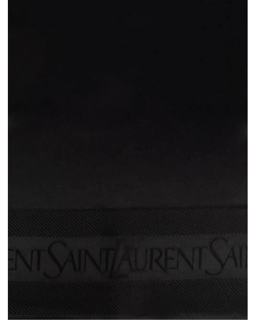 Saint Laurent Black Silk Satin Scarf for men