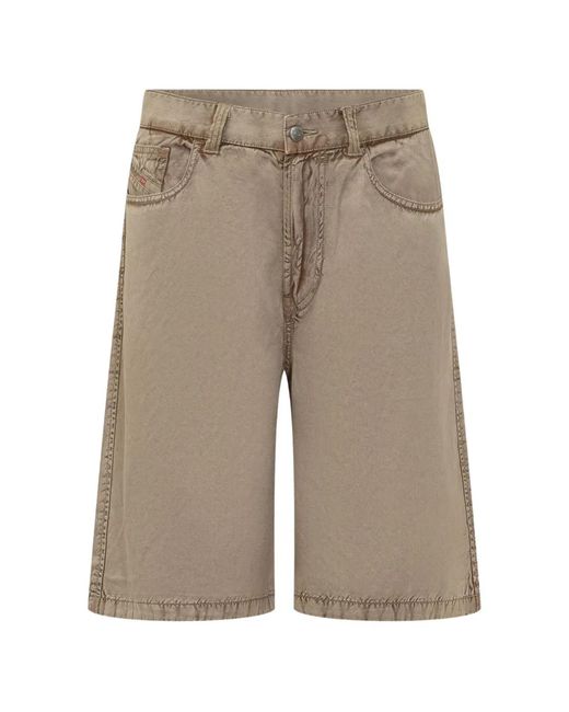 DIESEL Gray Tonal Stitching Viscose Shorts
