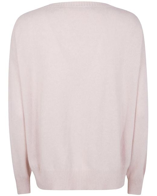 D.exterior Pink V Neck Intarsio Lux Sweater