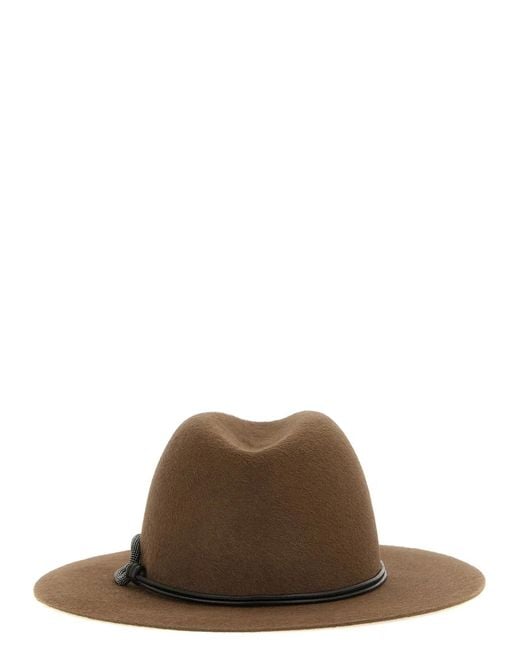 Brunello Cucinelli Brown 'Monile' Hat