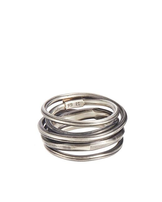 Werkstatt:münchen Gray Wound Track Ring for men