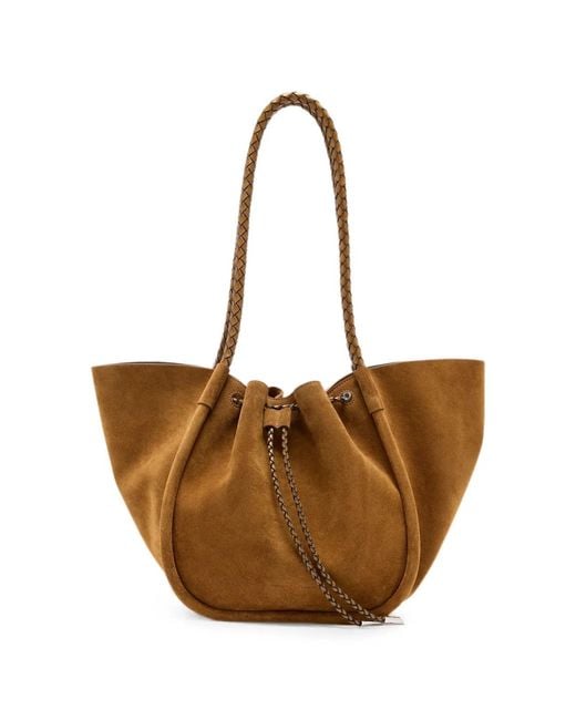 Proenza Schouler Brown Cow Leather Polyurethane Large Ruched Tote