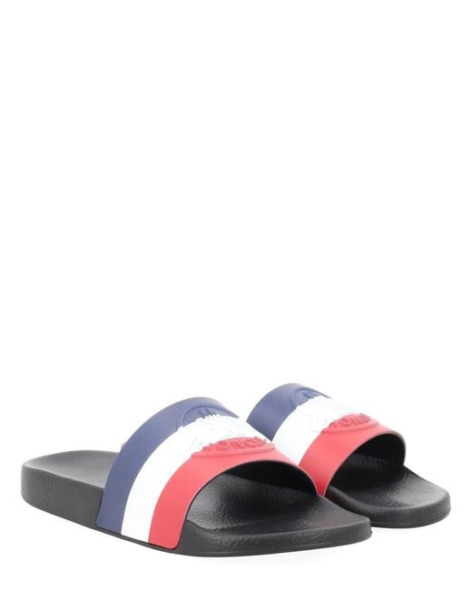 Moncler White Slide "Basile" for men