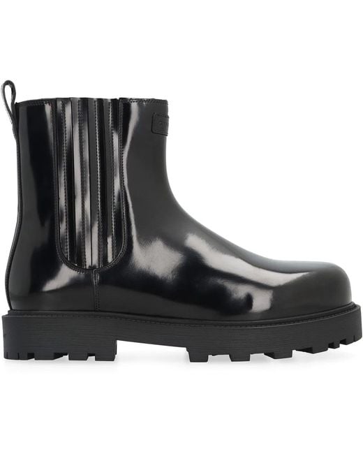 Givenchy Black Brushed Leather Chelsea Boots for men