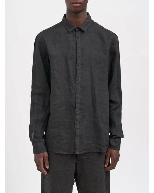 Poeme Bohemien Gray Regular Linen Shirt for men