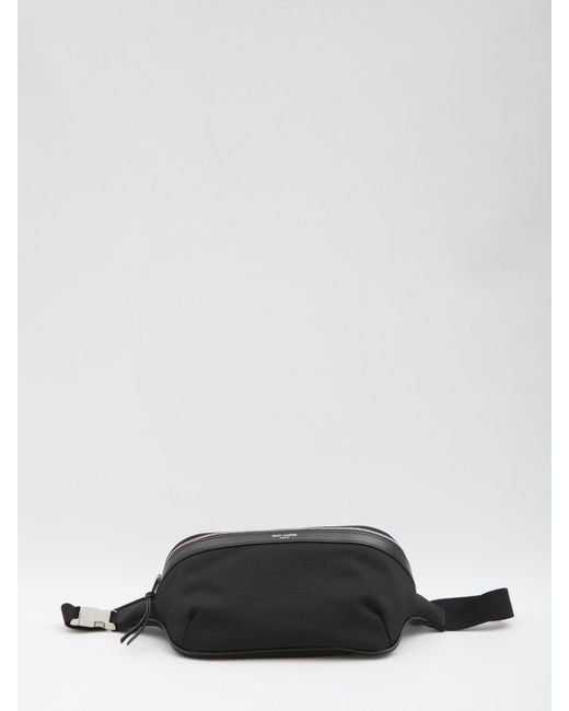 Saint Laurent Black Leather-Trimmed Zip Belt Bag for men