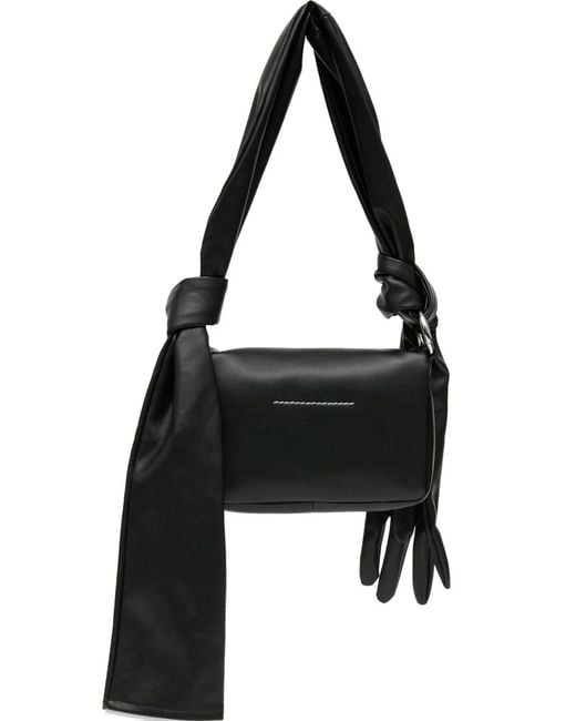 MM6 by Maison Margiela Black Glove Leather Shoulder Bag