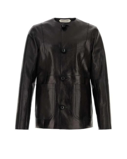 NAMACHEKO Black Leather Jacket for men