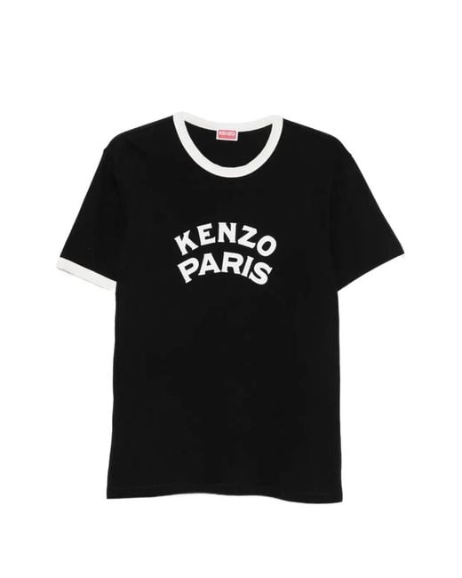 KENZO Black T-Shirt With Printed Logo for men