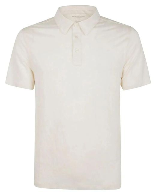 Majestic White Linen Short Sleeves Polo Shirt for men