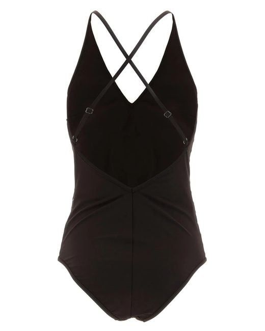Brunello Cucinelli Black 'Dazzling Stripes' One-Piece Swimsuit