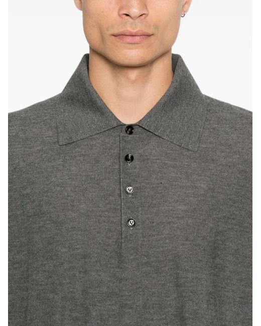 Bottega Veneta Gray Cashmere Polo Shirt for men