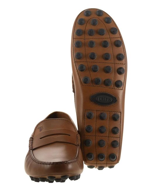 Tod's Brown Gommino Bubble Leather for men