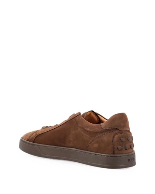 Tod's Brown Nabuk Leather Sneakers for men