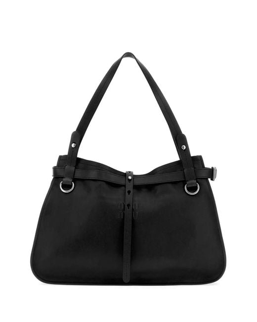 Miu Miu Black Leather Shopping Bag
