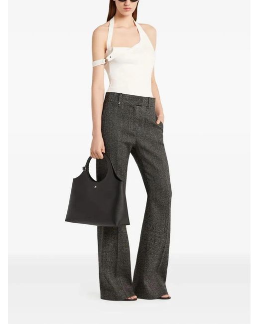 Courreges Black Courregès Holy Day Leather Shoulder Bag