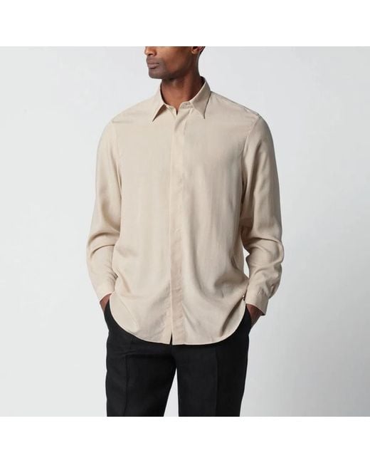 Lardini Natural Oversized Linen & Lyocell Shirt for men