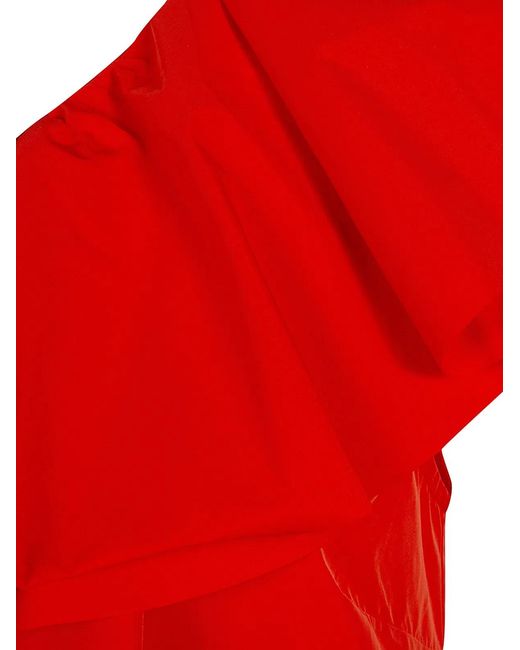 Essentiel Antwerp Red "Jillian" Asymmetric Ruffle Top