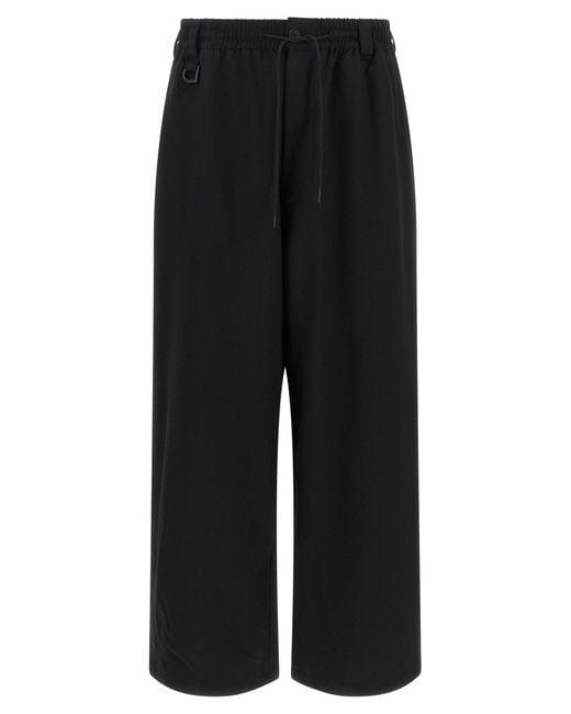 Y-3 Black 'D-Ring' Wide Pants for men