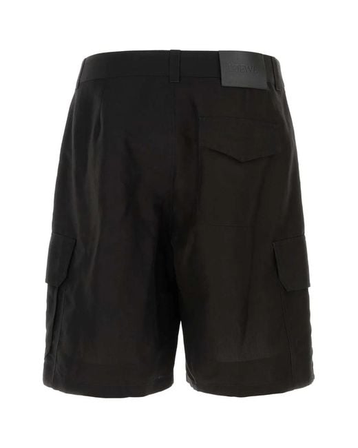 Loewe Black Canvas Paula S Ibiza Bermuda Shorts for men