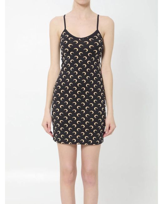 MARINE SERRE Black Moon Mini Dress