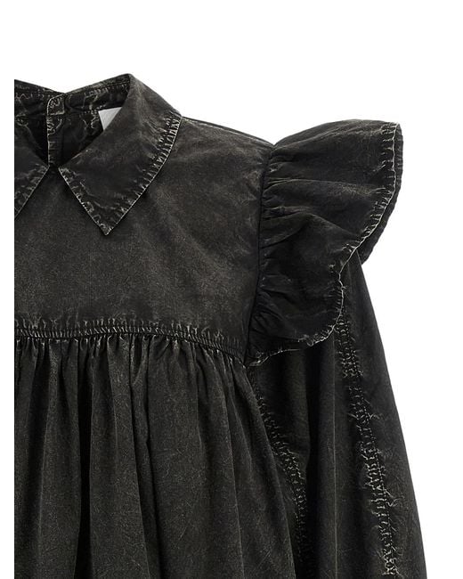 Ganni Black Washed Mini Shirt' Dress