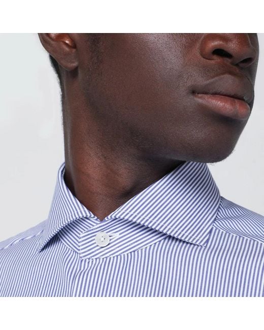 Xacus Blue Striped Travel Shirt for men