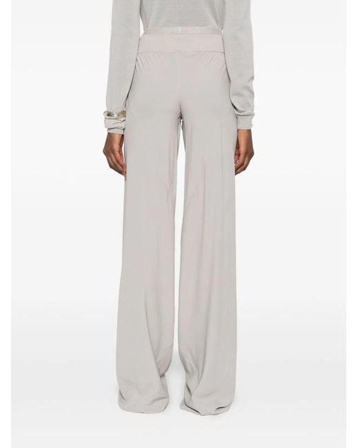 Rick Owens White Silk Blend Trousers
